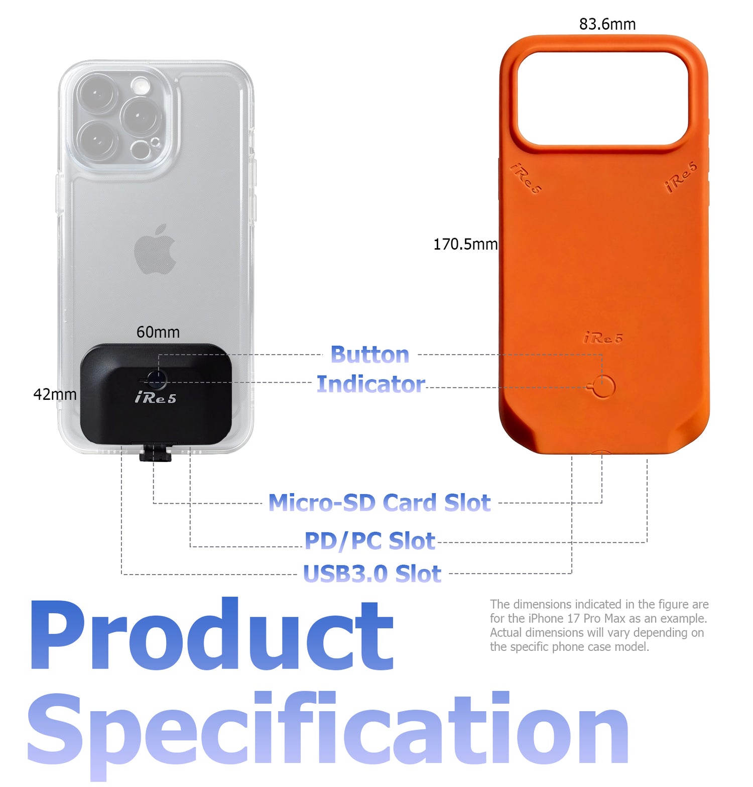 iRe5 storage case USB port functions