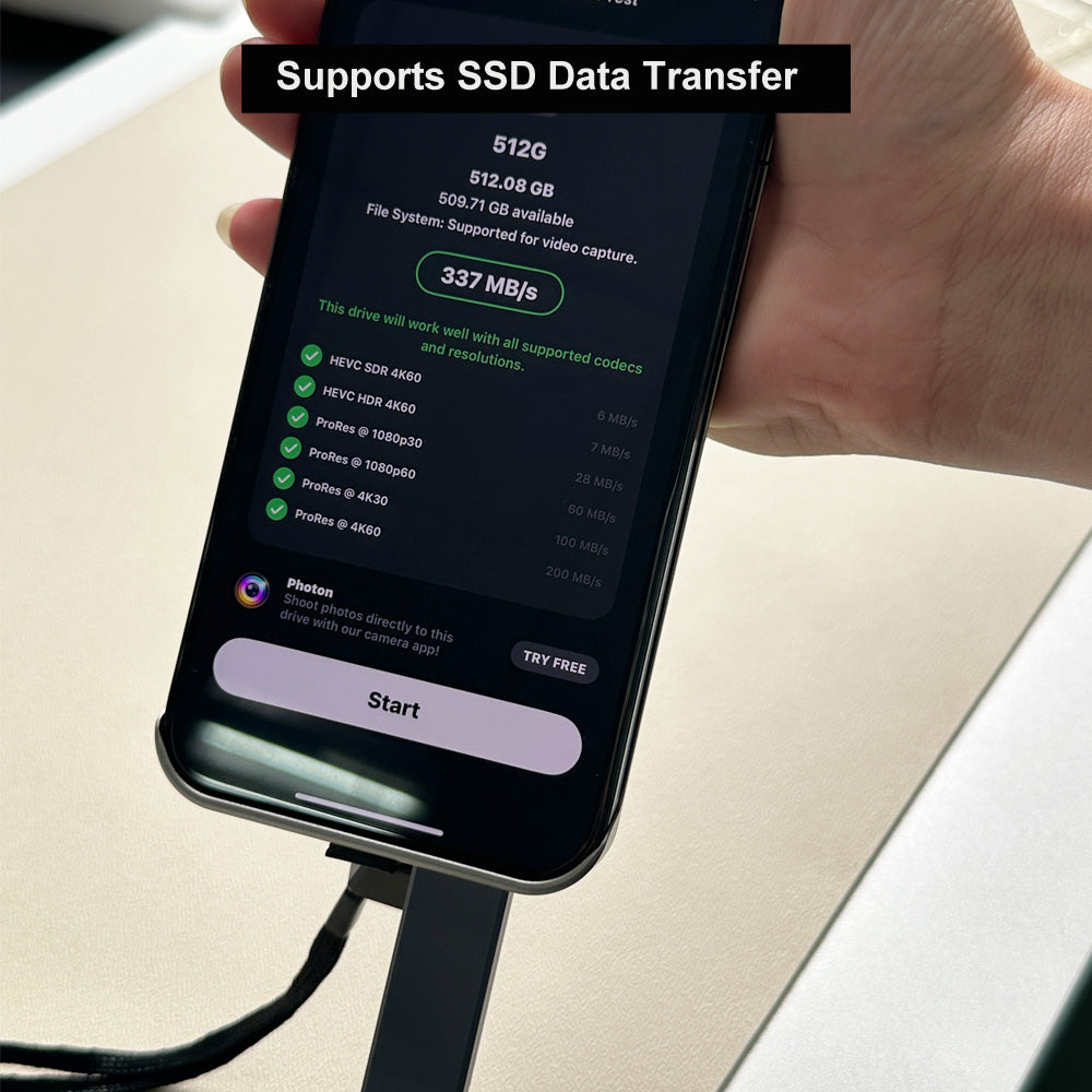 iRe5 X Module External Storage for iPhone & Android, Up to 2TB, with SyncPal App